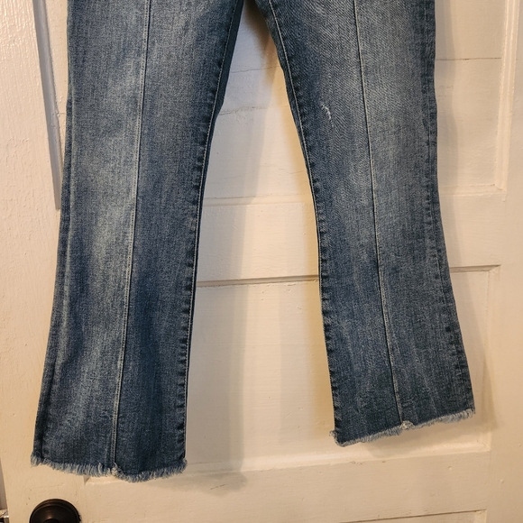 DL1961 Jeans, Lara Instasculpt Cropped Flare Jeans Front Seam, Pintuck Sz 29 EUC - Picture 6 of 16